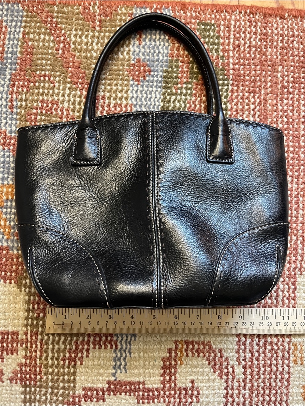 Vintage Fossil Sedona Small Black Leather Satchel Bag ZB9018 EUC Like New - Picture 4 of 9
